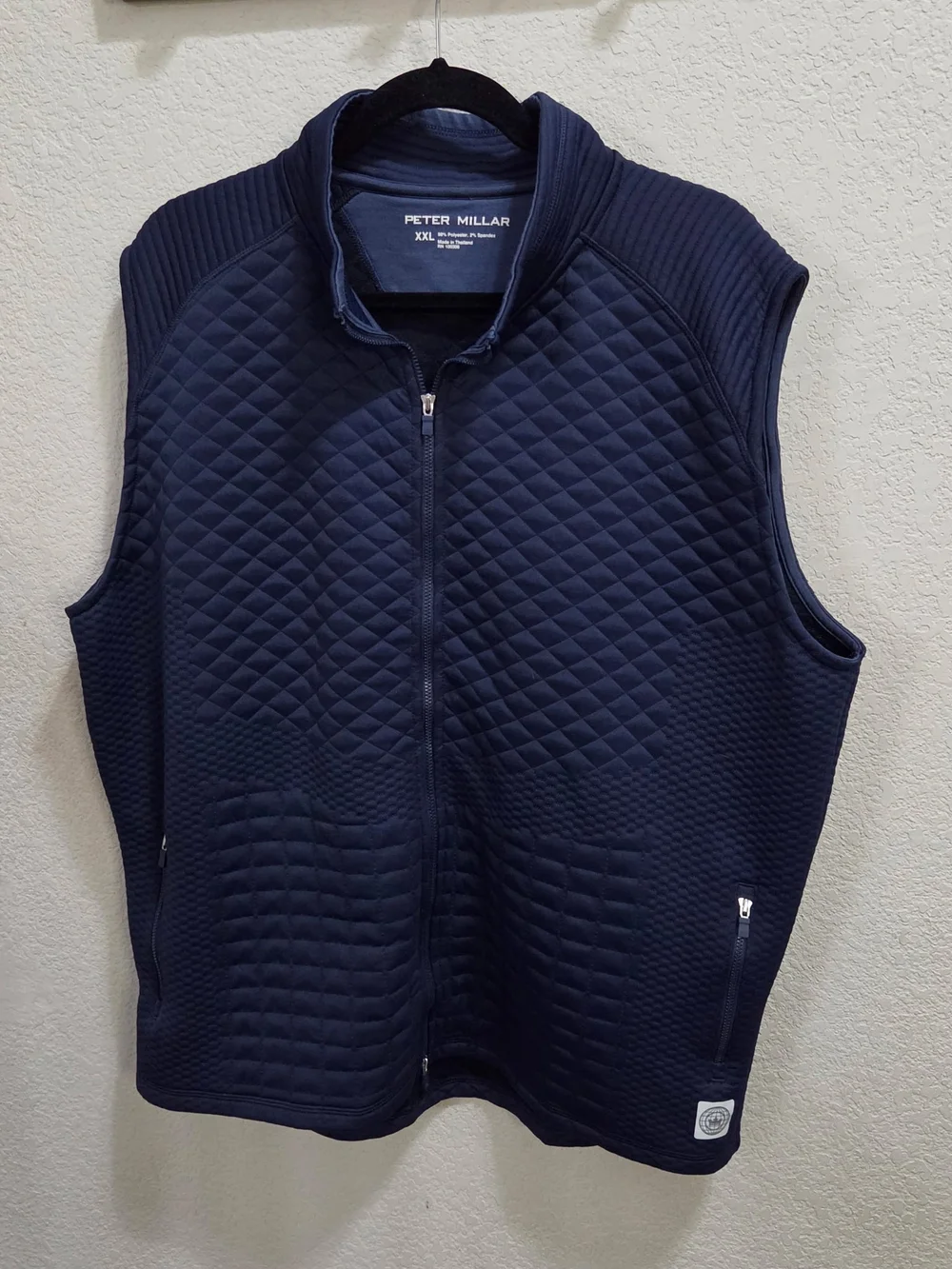 Peter Millar Men's Quilted Navy Zip-Front Vest